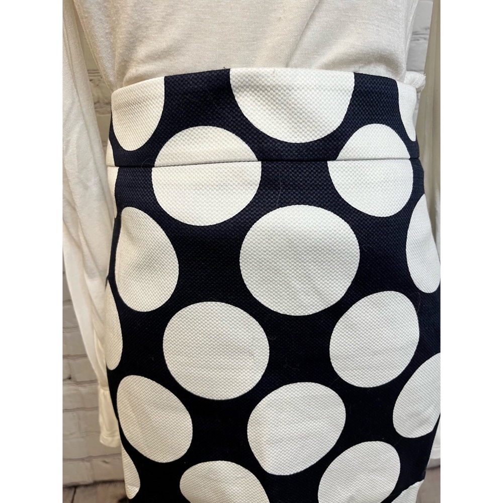 🆕 NWT Ann Taylor Pencil Skirt | Sz 4 | Navy & White Polka Dot Knee Length